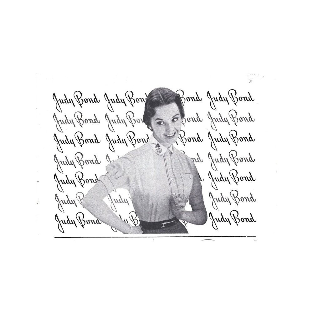 Judy Bond Women Fashion 1950s Vintage Print Ad